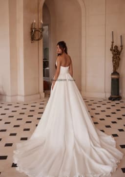 Charming Pleat V-neck Organza A Line Wedding Dresses Side Slit Custom Made Bridal Grown 2025 Vestido De Noival