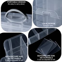 3-Layer Stackable Storage Container Box with Adjustable Compartments for Bead Organizing Storage of Small Items Crafts Jewelry