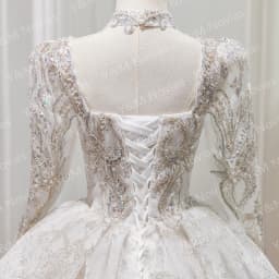 Customized NEW Luxury Square Neck Full Lace Long Sleeve Princess Wedding Dress Decal Bridal Ball Dress Real Dubai Wedding Dress
