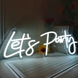 Large Size 'Happy Birthday' Customizable LED Light Neon Sign with Clear Acrylic Backer Dimmable Flexible Party Decor