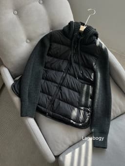 Lagabogy 2025 New Autumn Winter Knitted Patchwork White Duck Down Jacket Women Drawstring Hooded Warm Lightweight Puffer Coat