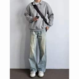 Spring Autumn Men's Collar Sweatshirt Loose Casual Daily Pure Color Top Comfortable Polyester Fabric Long Sleeve Shirt