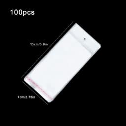 100pcs Transparent Self Adhesive Bag Plastic Hanging Opp Pouches Seal Gift Bag for Handmade Jewelry Display Retail Packing Bags