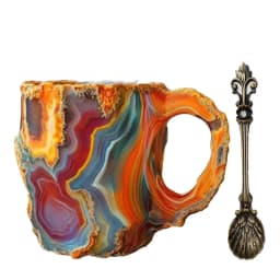 1PC Multi-Colored Mineral Crystal Coffee Mug,Natural Mineral Crystal Mug, Colorful Crystal Christmas Mugs,Christmas Gift New