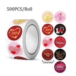 100-500pcs Red Heart Stickers for Valentine's Day 2.5cm Baking Packaging Sticker Envelope Seals Love Decorative Stickers