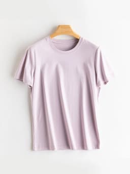 SuyaDream Women Solid T Shirts, Silk Cotton Blend, O Neck, Short Sleeved Solid Tee, 2025 Summer Candy Colors Basic Cozy Top Gree