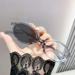 Advanced Elliptical Frame Photochromic Myopia Glasses Anti-Blue Light Glasses Optical Prescription Eyeglasses 0 TO -4.0