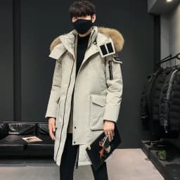 Men's New Korean Version Thick Parka Over the Knee Men's Mid to Long Style Trendy Handsome Men's Coat High Quality Design Parkas