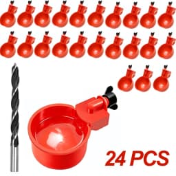 10/20/30Pcs Chicken Waterer Cups Chicken Feeder Cup for Chicken Duck Turkey Rabbit,3/8 Inch Thread Poultry Watering Feeder