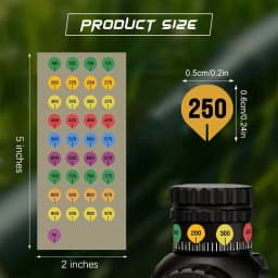 /5/10 Sheets Rifle Scope Turret Stickers, Rifle Scope Turret Tags For Long Range Shooting Hunting, Fit Most Scope Caps"