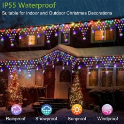 2024 New LED Net Mesh Fairy String Light EU/US Plug 8 Modes Curtains Light Garland for Garden Party Wedding Christmas Decoration