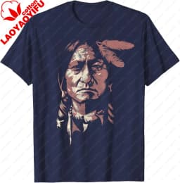 Sitting Bull Native American Chief Indian Warrior Men Women T-Shirt Unisex Summer Streetwear Tops Cotton Graphic T Shirts