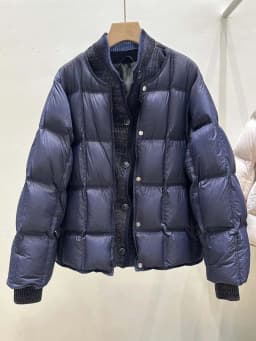 Luxury Knit patchwork down jacket for women 2026 Winter Thick warm turtleneck long sleeve puffer coat Korean style INKEO DJ668