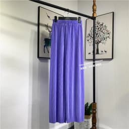 Women's Summer Chiffon Wide Leg Pants Casual Candy Color Loose Long Pants Lady Chic Solid Color High Waist Wide Leg Trousers
