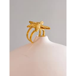 Yhpup 316L Stainless Steel Starfish Open Ring Adjustable 18K Gold PVD Plated Metal Summer Personalized Jewelry for Holiday