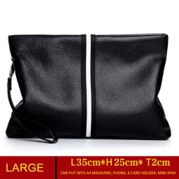 SENOFAN Authentic Hand Bag Men Stripe Real Leather Cowhide Clutches Male Pouch Wallet Designer Envelope Bag Korean Edition Hot