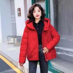 Women's Short Winter Cotton Jacket Warm New Loose Hooded Thick Cotton Coat Trendy Quilted Cotton Padded Jacket Parkas Clothing