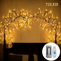 USB Branch String Lights Warm White Twig Decoration Remote Control 8 Modes Indoor Rattan Lights for Bedroom Wall Christmas Decor