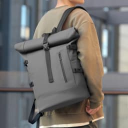 Backpack Men's Commuting Large Capacity Travel Bag 17.3inch Computer Bag Business Backpack College Student School Bag Pu Leather Meeting Business Travel Abroad