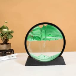 3D Sandscape Moving Sand Art Picture Round Glass Deep Sea Hourglass Quicksand Craft Flowing Sand Painting Office Home Decor Gift