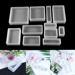 1Pcs Polygon Silicone Plant Specimen Mould UV Epoxy Square Rectangle Resin Mold for DIY Jewelry Making Accessories