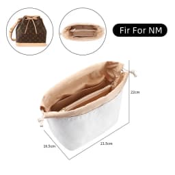 CRAZYSMITH Bag Organizer For LV Nano Noe Handbag Dupont Paper Inner Bag Insert Storage Bags Drawstring Liner Bag Support Shaper