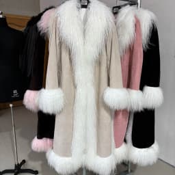 YOLOAgain Real Mongolia Sheep Fur Jacket Long Dark Brown Suede Coat Women