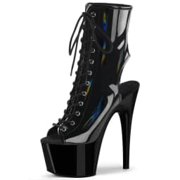 Exotic Laser 6Inches Platform Boots Pole Dance Strip Lace Up Gothic Nightclub Fashion Thin Peep Toe Womens Gladiator Crossdress