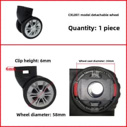 Detachable Universal Wheel Luggage Wheel Tool Box Makeup Case Roller No Disassembly Needed Single Wheel Slider Tool