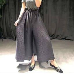 LANMREM pleated straight pants for famale 2025 spring new elastic waist pleated wide leg pants women YJ444