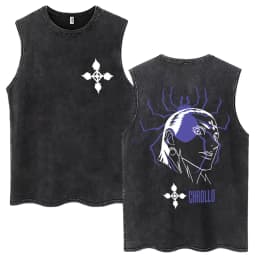 Washed Anime Hunter X Hunter GON·FREECSS Tank Tops Men Women Fashion Vintage Sleeveless T Shirt Cotton Casual Oversized Vests