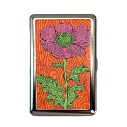 Vintage Style Slim Cigarette Case Thin Art Deco Design Slim Wallet Blunt Case Easy Snap Versatile Card & Cash Case for Women Men