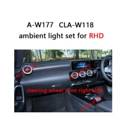 64-color Set For Mercedes-Benz A/CLA class W177 W118 LED Car Air Vent Turbine Outlet Nozzle Ambient Light Atmosphere Neon Lamp