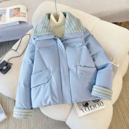 Down Cotton Jacket Women's Short 2025 Lamb Wool New Loose Cotton Jacket Winter Korean Version Thick Bread Jacket Lemon Yellow