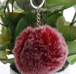 8CM Fluffy Rabbit Fur Ball Key Chain Cute Candy colors Pompom Artificial Rabbit Fur Keychain Women Car Bag Key Ring