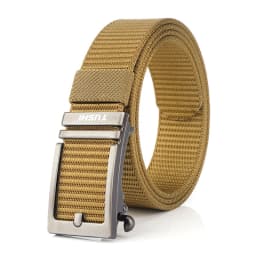 KOLBER Thick Casual Belt for Men Metal Automatic Buckle Soft Real Nylon Tactical Outdoor Belt Non-Hole Work Belt Male Waistband