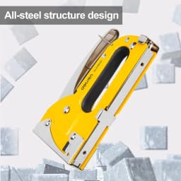 Deli 3 in 1 Stapler Nail Gun Staple Heavy Duty Furniture Tool for Wood Stainless Steel Metal Carpentry Hand Tool for Home DIY
