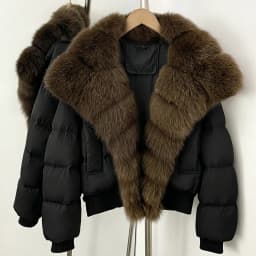 OFTBUY New Winter 90 Duck Down Jacket Women Real Fox Fur Short Warm Puffer Coat Female Fashion Casual Natural Fur Outerwear Lady