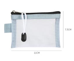 Mini Clear Nylon Mesh Zipper Coin Purse Cute Wallet Portable Credit Card ID Bag Lipstick Pouch Data Line Key Earphone Organizer