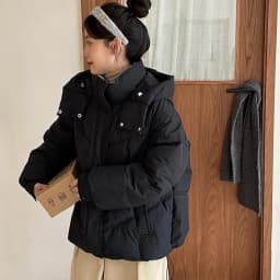 Thicken Warm Stand Collar Hooded Parkas Women Swinter Olid Color Long Sleeve Short Puff Parkas Zipper Button Cotton Padded Coats