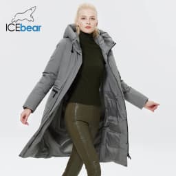 ICEbear 2023 Winter Women Jacket Long Cotton Big Pockets Ladies Coat Women's Thickened Warm Parka GWD22578-1D