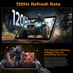 HOTWAV R7 Pro 10.1'' HD 120Hz Display 1080P Rugged Tablet 15600mAh Massive Battery 20W Fast Charging Android 16 Super Camping Light Pad 8GB RAM 256GB ROM 20MP + 5MP Camera Self-Developed AI Toolset Octa-core Tablet PC With Flexible Aluminum Stand