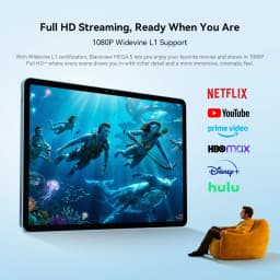 Blackview Mega 5 Tablet Pc, 24Gb(8+16) Ram 256Gb Rom, 12.2" 2.4K Ultra‑Clear Ips 120Hz, Tüv Süd Low Blue Light, Dokeos_P 5.0 Android 16, 10000Mah 55W, Wi‑Fi 6, Dual 2W Box Speakers, 1080P Widevine L1 for Netflix Disney+ Prime Video