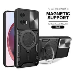 For Motorola Moto Edge 50 Fusion Case Slide Camera Protect Phone Case For Edge50 Fusion Armor Funda Magnet Ring Stand Back Cover