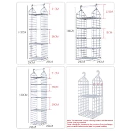 Foldable Hanging Closet Organisers Pajamas Coats Sweaters Sturdy Durable  Towels Layered Storage Basket , 2/3/4/5 Tier