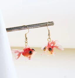 Unique Asymmetrical Goldfish Earring Cute Resin Koi Earrings Creative Bubble And Koi Goldfish Design Earrings Custom Jewelry