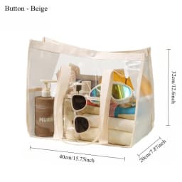 Transparent Zipper Storage Bag with Handle, Large Travel Organizer for Home and Travel, Durable and Practical Design