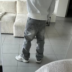 American Retro Y2K Dollar Embroidered Flared Jeans Simple Trendy Loose Wide-Leg Washed Jeans for Men and Women 2025 New