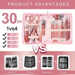 Nail Clipper Set Cherry Blossom Powder 30-piece Nail Clipper Stainless Steel Nail Clipper with Eyebrow Razor Beauty Set Tool Set