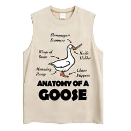 Washed Funny Goose Tank Tops Mess with The Honk You Get The Bonk Graphic T Shirts Vintage Unisex Loose Cotton Sleeveless Vests
